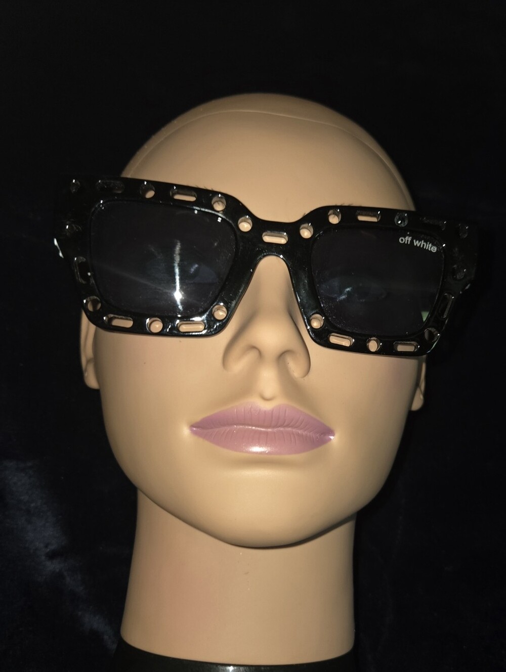 Off-White Black Studded Square-Frame Sunglasses